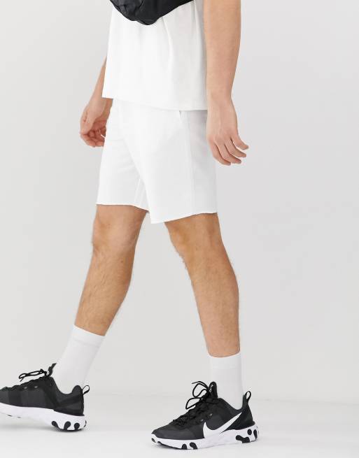 Mens white best sale jogger shorts