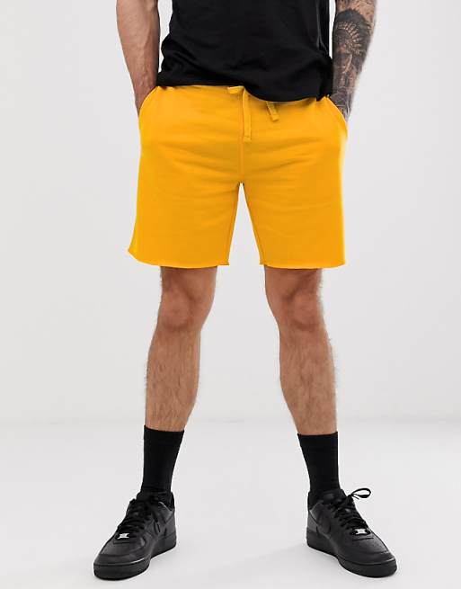 Pull&Bear jogger shorts in yellow | ASOS