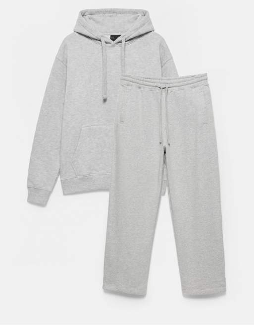 Pull&Bear Jogger- und Sweatshirt-Set in Graumeliert, 5 von 6