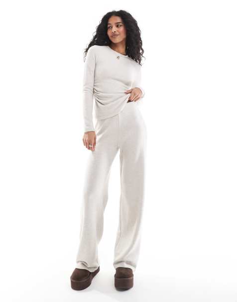 Pull&Bear - Joggers a fondo ampio morbidi al tatto color sabbia in coordinato - view 1