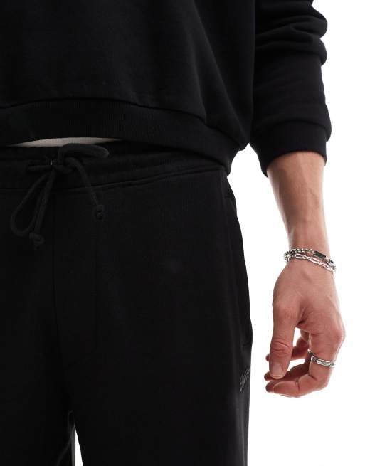 Pull Bear Joggers a fondo ampio neri ASOS
