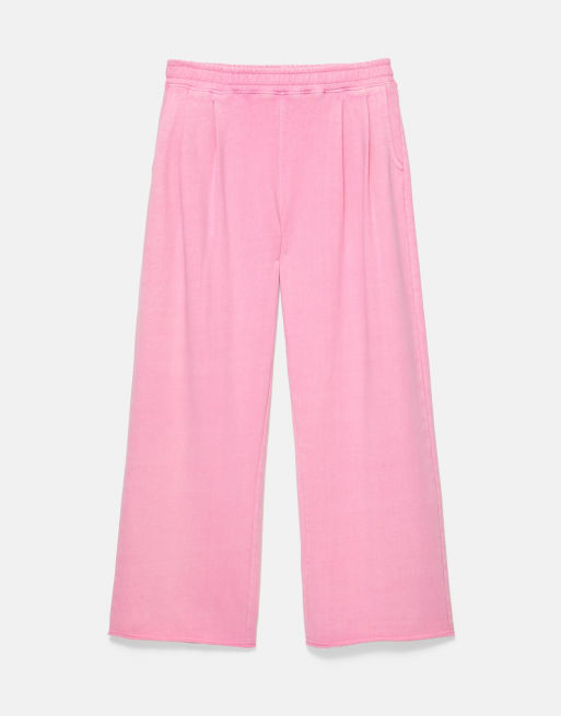 Pull&Bear joggers a gamba larga rosa, 3 di 5