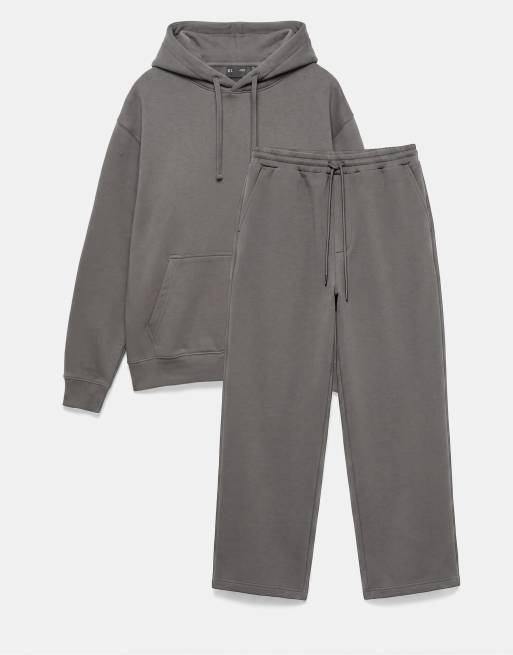 Pull&Bear Joggers and sweatshirt pack in grey, 5 of 6