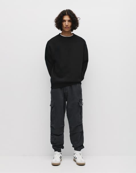 Pull&Bear - Joggers cargo grigio scuro - view 1