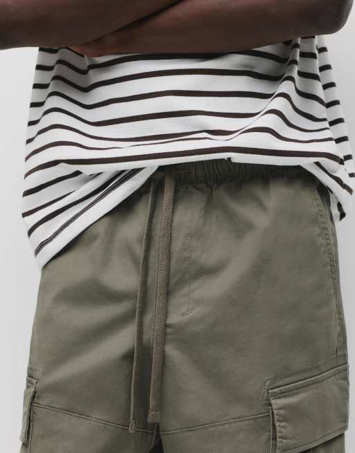 Pull&Bear - Joggers cargo kaki, 4 di 4
