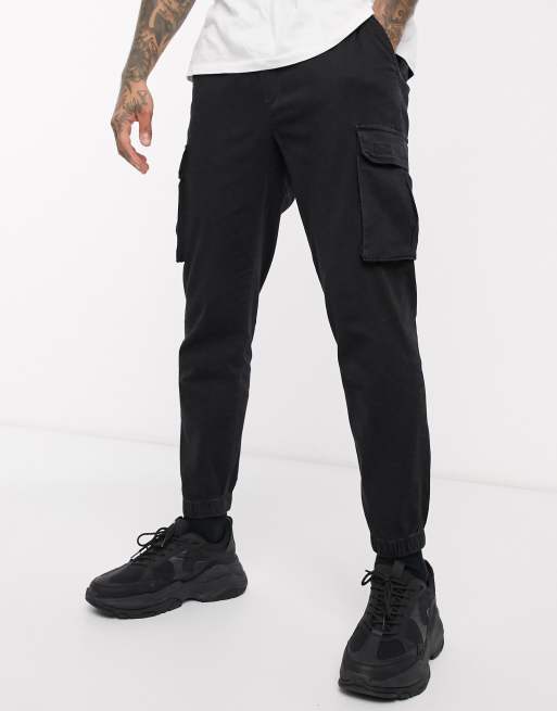 Pull&Bear - Joggers di jeans con tasche neri