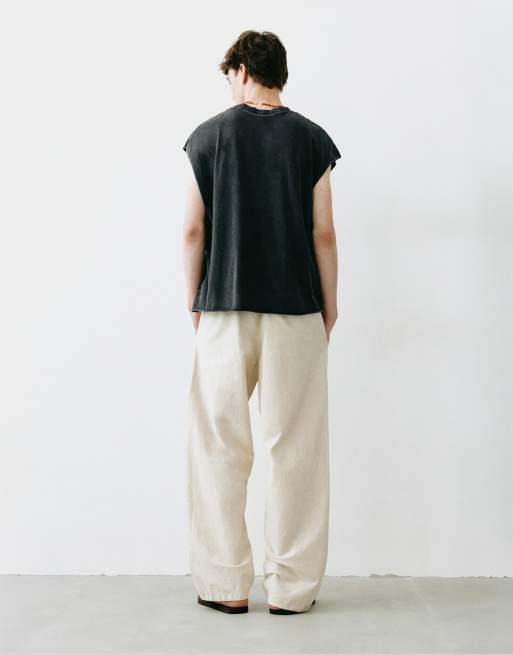 Pull&Bear joggers in lino beige, 2 di 7