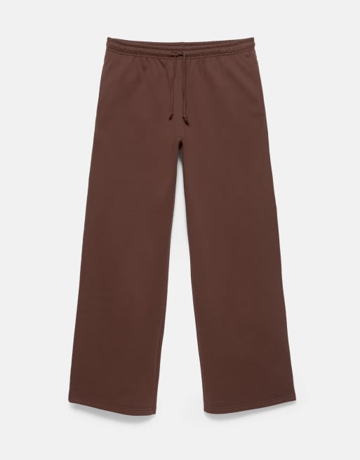 Pull&Bear joggers med brede ben i brun, 5 af 7