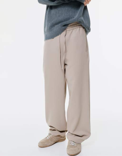 Pull&Bear - Joggers sartoriali color tortora