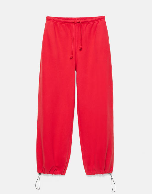 Pull&Bear Joggers with elastic hem in red, 6 of 7