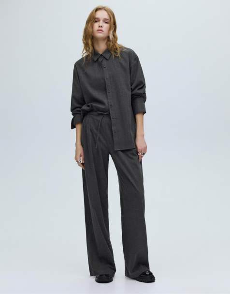 Pull&Bear Jogging bottoms with double darts in grey - view 1