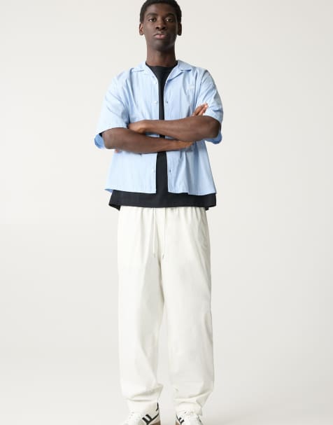Pull&Bear jogging trousers in white - view 1