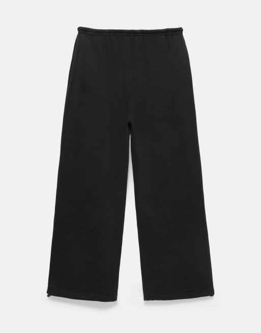 Pull&Bear joggingbroek met elastische zoom in donker antraciet, 7 van 7