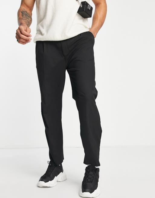 Pull&Bear - Joggingbroek met wijde pijpen in zwart 