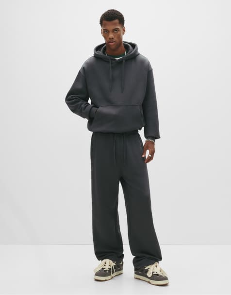 Pull&Bear - Joggingbroek van zware stof in antracietgrijs - view 1