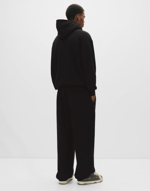 Pull&Bear - Joggingbroek van zware stof in zwart, 4 van 4
