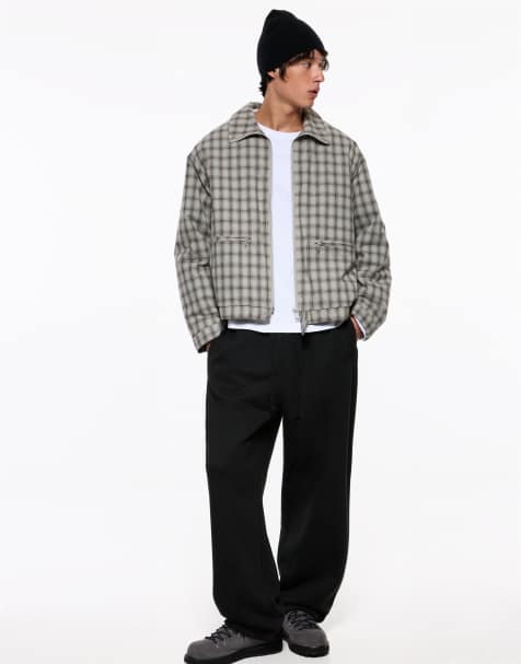 Pull&Bear Joggingbukser med brede ben og baggy pasform i sort - view 1