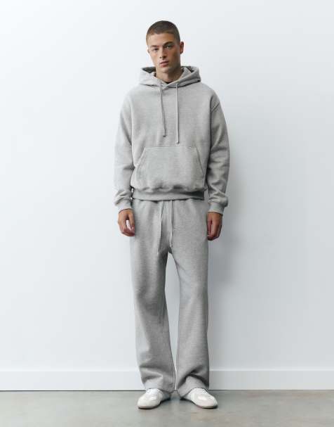 Pull&Bear joggingbukser og sweatshirt-pakke i gråmeleret - view 1