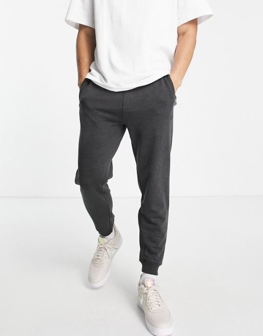 Pull&Bear – Jogginghose auf Fleece in Dunkelgrau