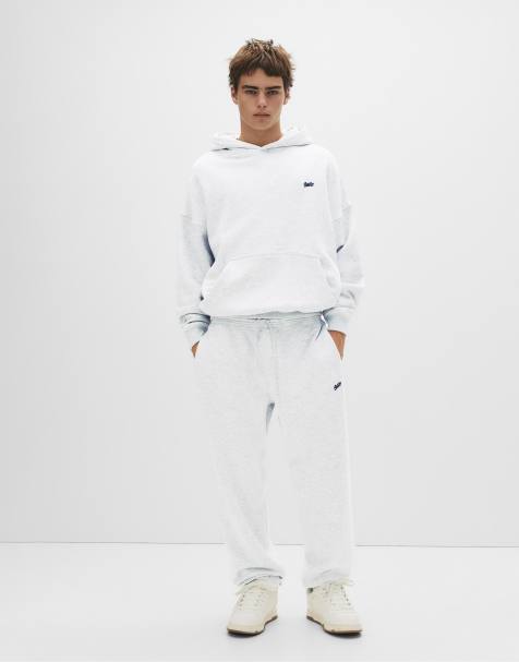 Pull&Bear – Jogginghose in Eisblau mit „STWD“-Print - view 1