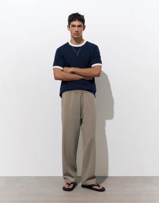 Jogginghose in Taupe mit elegantem Schnitt-Grau Grau S
