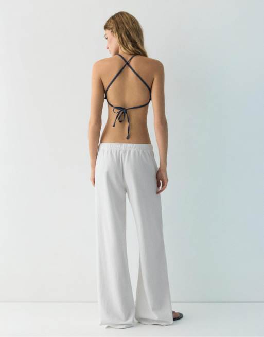 Pull&Bear – Jogginghose in Weiß, 3 von 4