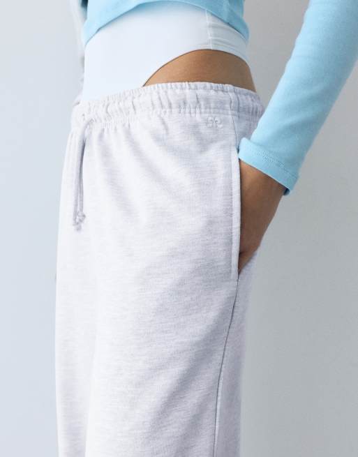 Pull&Bear Jogginghose mit weitem Bein in Graumeliert, 3 von 7