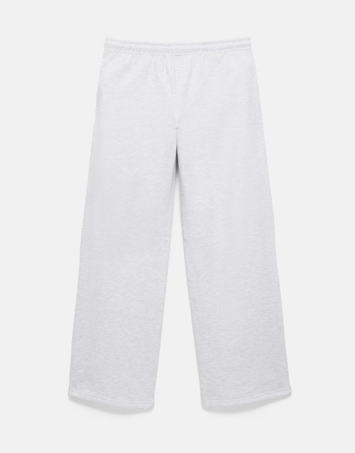 Pull&Bear Jogginghose mit weitem Bein in Graumeliert, 7 von 7