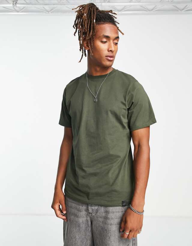 Pull&Bear Join Life basic t-shirt in khaki