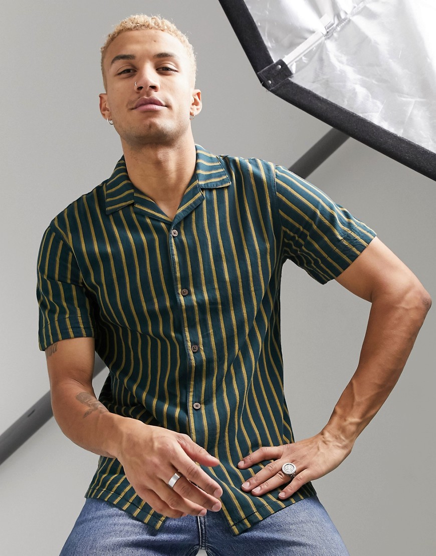 Pull&Bear Join Life - Camicia a righe verde