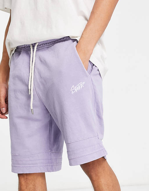 Pull&Bear Join Life co-ord sweat shorts in lilac