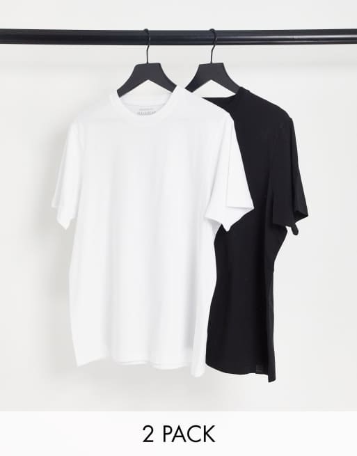 Pull&Bear - Join Life - Confezione da 2 T-shirt bianca e nera