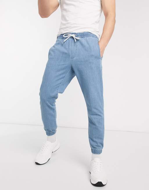 Pull&Bear Join Life denim jogger in blue