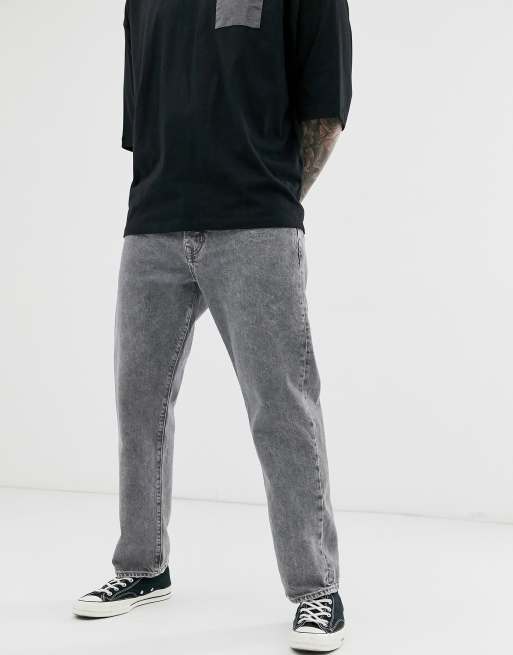 Pull&Bear - Join Life - Jeans met rechte pasvorm in grijs