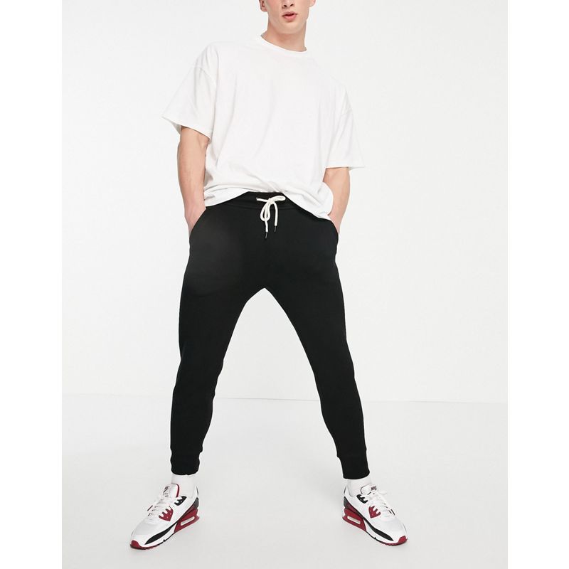 Pull&Bear – Join Life – Jogginghose aus Pikee in Schwarz