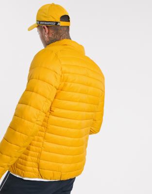 yellow lightweight puffer jacket