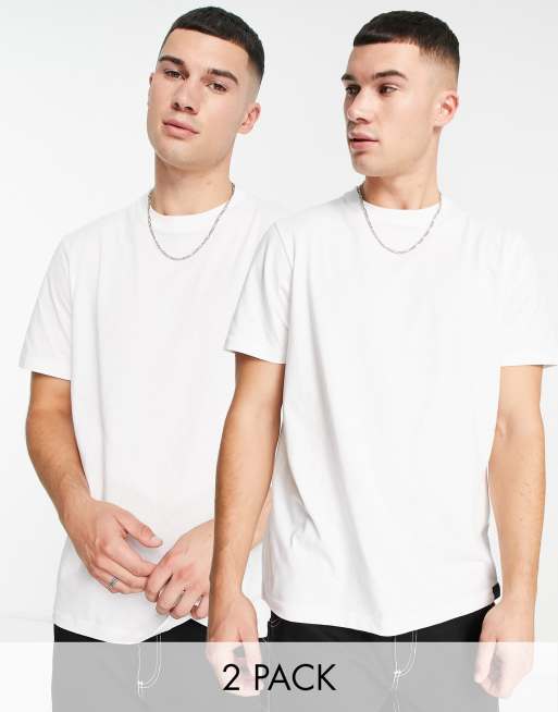 Pull&Bear - Join Life - Lot de 2 t-shirts - Blanc