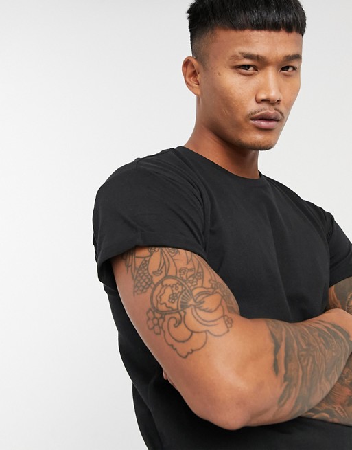 Pull&Bear Join Life muscle fit t-shirt in black