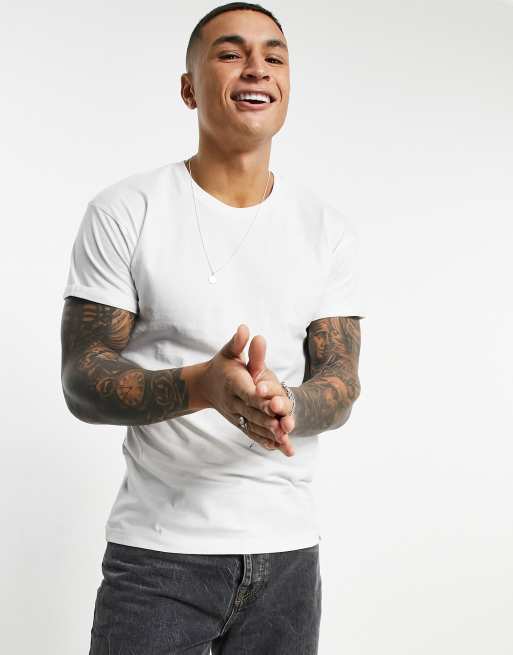 Pull&Bear - Join Life - Muscle-fit T-shirt in wit