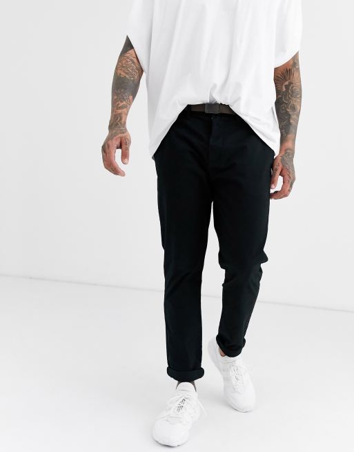 Pull&Bear - Join Life - Nette skinny chino in zwart