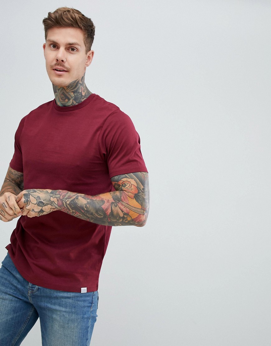 Pull & Bear Join Life Organic Cotton Basic T-Shirt In Burgundy-Red