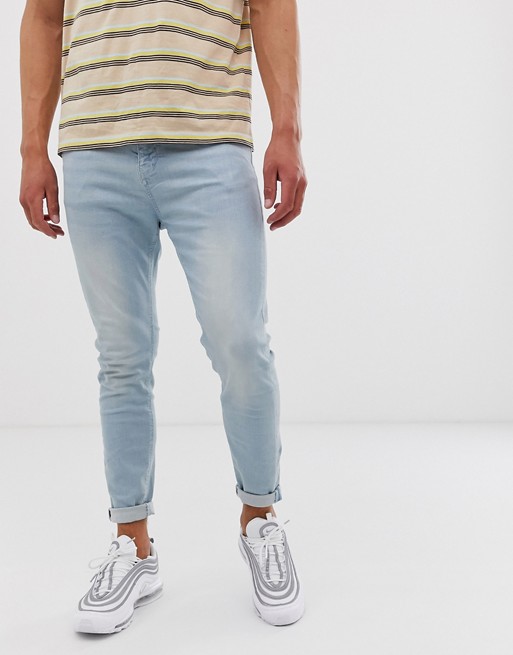 Pull&Bear Join Life Organic Cotton jeans in tapered carrot fit in light wash blue