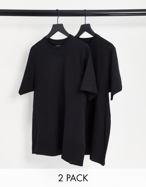 Pull&Bear - Join Life - Pakke med 2 t-shirts i sort