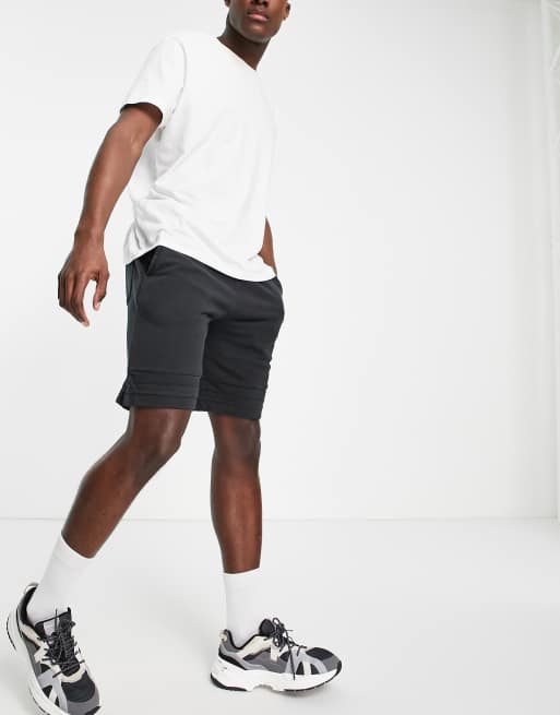 Pull&Bear - Join Life - Sorte sweatshirt-shorts - Del af sæt