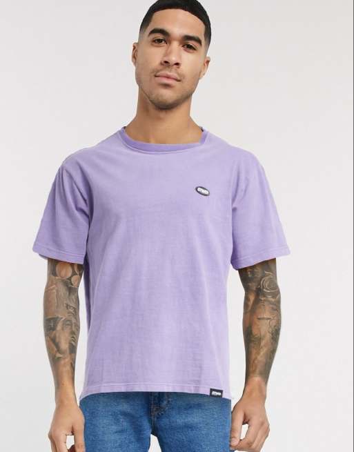 Pull&Bear Join Life t-shirt with small chest logo in purple | ASOS