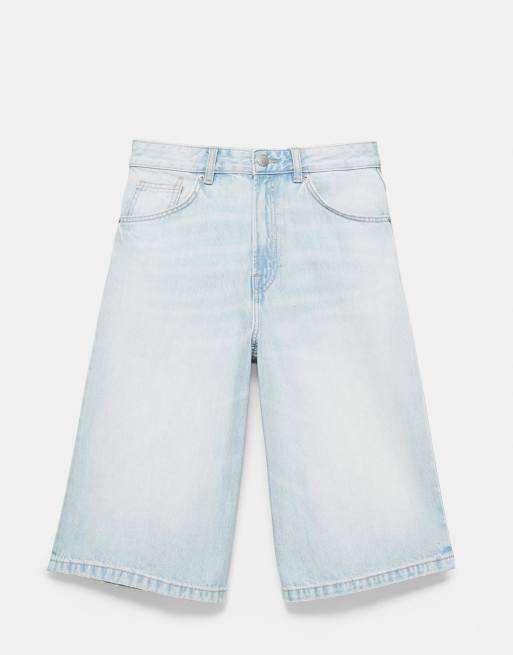 Pull&Bear - Jort met lage taille in vervaagd blauw, 5 van 7