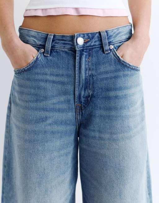 Pull&Bear – Jorts in Dunkelblau mit niedrigem Bund, 3 von 6
