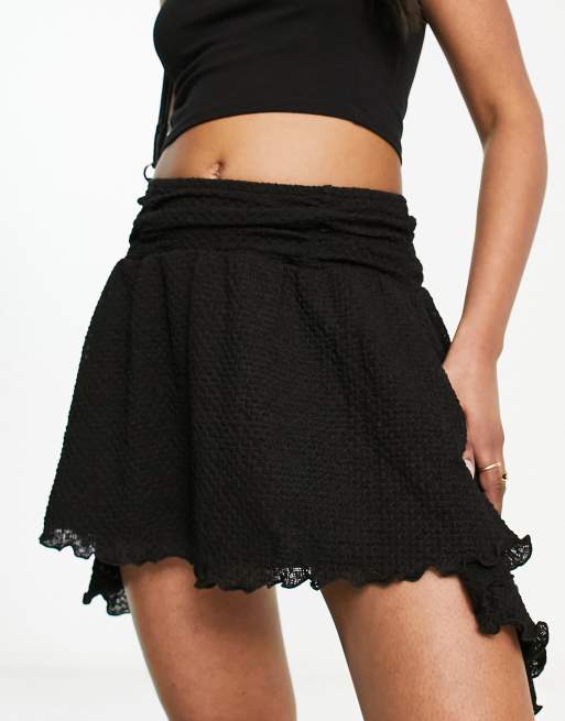 Pull&Bear - Jupe d'ensemble à ourlet asymétrique - Noir