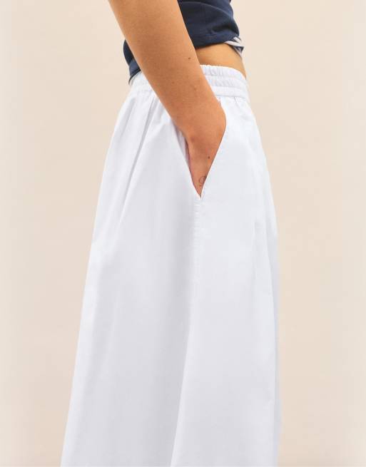 Pull&Bear - Jupe longue effet cape - Blanc, 3 de 7