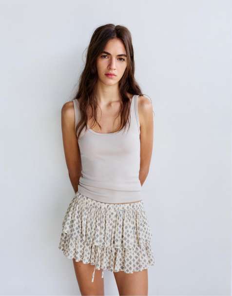 Pull&Bear - Jupe-short à volants - Rose thé - view 1